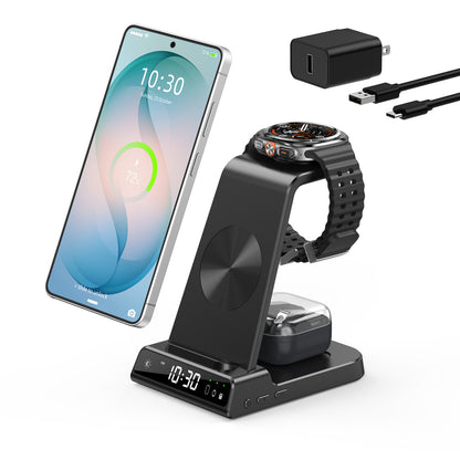 Station de charge magnétique 3-en-1 Elecdov C01 pour Samsung, avec adaptateur secteur inclus