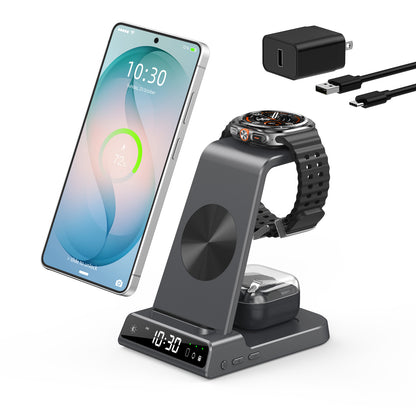 Station de charge magnétique 3-en-1 Elecdov C01 pour Samsung, avec adaptateur secteur inclus