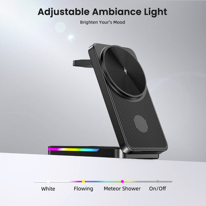 Magnetic Wireless Charger for Samsung Galaxy S26 Ultra/S25/S24/Z Fold/Z Flip 7, Foldable Mag-safe Charging Station for Samsung Galaxy Watch Ultra/8/7/6, 3-in-1 Travel Charger for Galaxy Buds 3 Pro