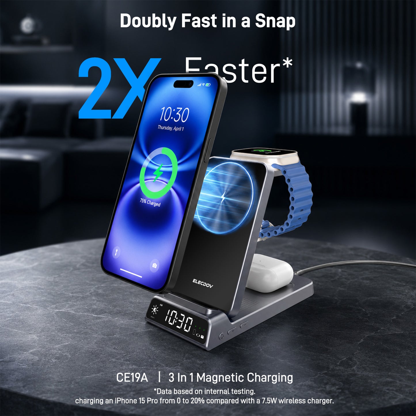 Elecdov CE19A 3 In 1 Magnetic Charging-Doubly Fast in a Snap