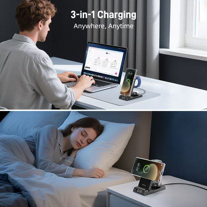 Elecdov CE19S-CF 3 In 1 Magnetic Charging Wireless charging wherever you are