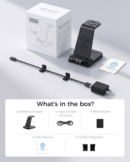 Station de charge magnétique 3-en-1 Elecdov C01 pour Samsung, avec adaptateur secteur inclus