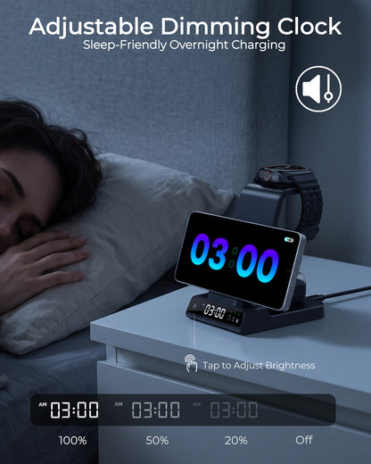 Station de charge magnétique 3-en-1 Elecdov C01 pour Samsung, avec adaptateur secteur inclus