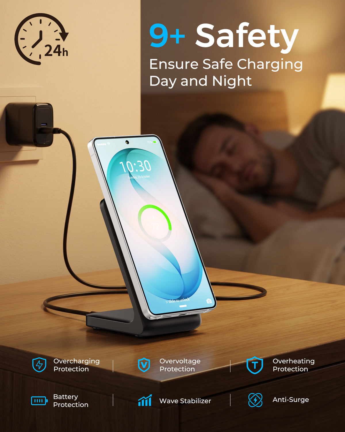 Elecdov CE22 Samsung iPhone Mobile Phone Universal Magnetic Charging Station,Includes Charger Plug