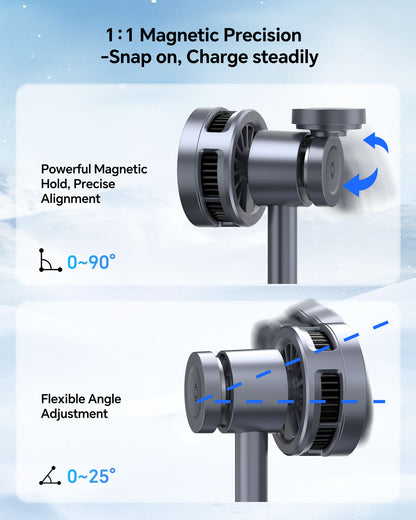Station de recharge magnétique 3 en 1 Elecdov W98S pour chargeur Samsung certifié Qi2, prise d'alimentation incluse