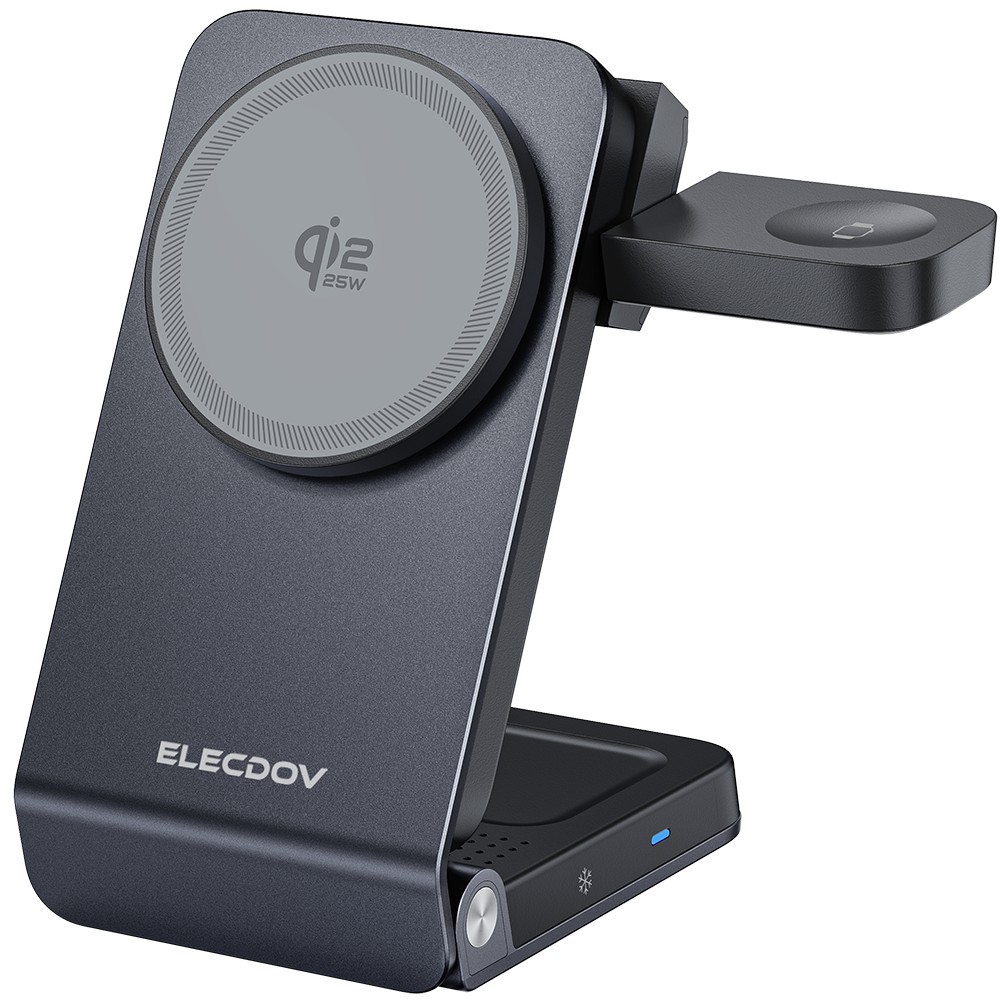 Wireless Charger for Samsung – Magnetic Qi2 Charger with Active Cooling, 3 in 1 Foldable Charging Station for Samsung Galaxy S26 Ultra, Galaxy Watch 8 & Buds4, for Android Devices, Desk & Nightstand