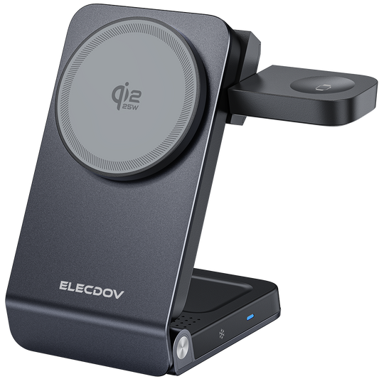 Wireless Charger for Samsung – Magnetic Qi2 Charger with Active Cooling, 3 in 1 Foldable Charging Station for Samsung Galaxy S26 Ultra, Galaxy Watch 8 & Buds4, for Android Devices, Desk & Nightstand