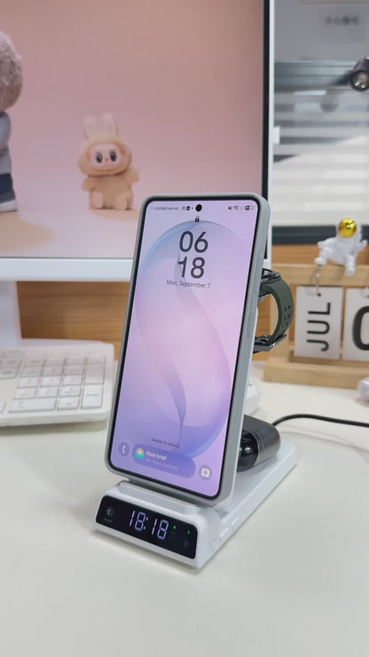 Station de recharge magnétique 3 en 1 Elecdov CE19S pour Samsung, avec prise de recharge incluse