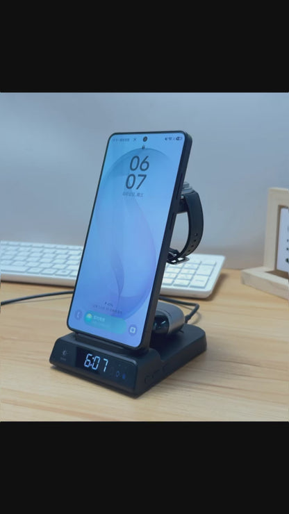 Station de charge magnétique 3-en-1 Elecdov C01 pour Samsung, avec adaptateur secteur inclus